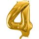 Party Deco Balon foliowy Cyfra "4", 86cm, złoty uniwersalny