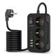 TECH-PROTECT PC3X6 POWER SOCKET 3 USB & 3 TYPE-C & 3 SOCKET 200CM BLACK 5906302310555