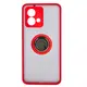 Bizon Case Hybrid Ring Motorola Moto G84 5G smoky with a red frame
