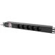 lanberg Listwa zasilająca  rack PDU 19 cali 1U 16A 5x230V 2m czarna