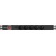 lanberg Listwa zasilająca  rack PDU 19 cali 1U 16A 5x230V 2m czarna