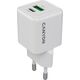 Canyon CU20AC Aparat cyfrowy, Kontroler do gier, Słuchawki, Zestaw słuchawkowy, Telefon komórkowy, Laptop, Power bank, Tablet Biały Prąd przemienny Szybkie ładowanie Wewnętrzna