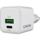 Canyon CU20AC Aparat cyfrowy, Kontroler do gier, Słuchawki, Zestaw słuchawkowy, Telefon komórkowy, Laptop, Power bank, Tablet Biały Prąd przemienny Szybkie ładowanie Wewnętrzna