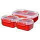 Sistema Sistema Heat & Eat 3 Pack, Set, Red, Polypropylene (PP), Transparent, New Zealand, 141 mm