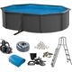 Swim & Fun Basic Pool Oval 490 x 360 x 120 cm, Anthracite Grey 13801519 5704840000000