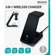 Φορτιστής Deltaco 3-σε-1 belaidis įkroviklis DELTACO 15 W, USB-C, Qi sertifikuotas, ένδειξη LED, juodas / QI-1037 13452017 7333048054050