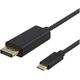 Καλώδιο Deltaco USB-C - DisplayPort καλώδιο DELTACO 4K UHD, paauksuotos jungtys, 1m, juodas / USBC-DP100-K / 00140012 13425961 7333048053046