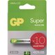 GP Bateria alkaliczna, AAA (LR03), AAA, 1.5V, GP, blistr, 10-pack, SUPER