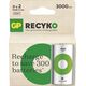 Akumulatorki, D (HR20), 1.2V, 3000 mAh, GP, kartonik, 2-pack, ReCyko