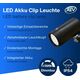 REV REV LED Akku Clip Leuchte mit Schalter, schwarz     2014100400