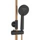 Shower system INVENA MOONLIGHT: rain and hand shower, mixer, black with gold details
