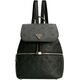 Guess, Helaina, Synthetic Leather, Textile Backpack, Black, Lined Compartment, For Women, 24 x 30 x 13 cm For Women