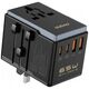 Adapter USB Dudao Adapter podróżny Dudao A65Pro 65W EU / US / JP / AUS / UK 2x USB-C 2x USB-A - czarny