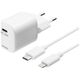 Deltaco DELTACO καλώδιο τροφοδοσίας USB sieninis įkroviklis, USB-C, PD 20 W, 1 m C - "Lightning" USBC-AC141 13413332 7333048048967
