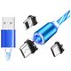 Kabel USB Aptel USB-A - USB-C + microUSB + Lightning Niebieski (4349-uniw)