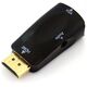 Adapter AV Apte HDMI - D-Sub (VGA) + Jack 3.5mm czarny