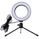 Lampa pierścieniowa Aptel  LED USB + Tripod barwa światła biała ZD67B