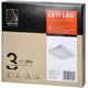 Lampa sufitowa Orno LETI LED 18W, oprawa downlight, natynkowa, kwadratowa, 1600lm, 4000K, biała, wbudowany zasilacz LED