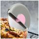 Aptel Okrągły NÓŻ do Pizzy Krojenie Pizzy na slajsy 8,5cm szaro-różowy AG680B
