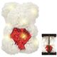 ATL BQ54C Miś z róż z sercem 25cm             biało-czerwony led