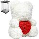 ATL BQ54C Miś z róż z sercem 25cm             biało-czerwony led