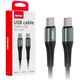 Kabel USB AMiO Kabel do ładowania usb-c - usb-c 60w 100cm fulllink amio-03914