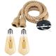 Lampa sufitowa ATL ZD151A Oprawa sufitowa 2x1m e27 sznur     jutowy
