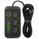 Blow 98-235# Przedłużacz sieciowy ps-350u 3-gniazda 4xusb 1xusb-c 5m czarny 2x1mm