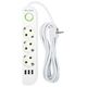 Blow 98-218# Przedłużacz sieciowy ps-350 3-gniazda 3xusb 5m biały 2x1mm