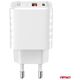 Ładowarka sieciowa Quick Charge GaN 38W USB-A + USB-C AMIO-04287