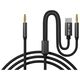 66-167# Przyłącze usb-c - jack 3,5 + jack 3,5  1,2m plecionka