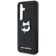 Etui Karl Lagerfeld Leather Monogram Pin  Logo Choupette Head Samsung Galaxy S25 Plus czarny