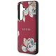 Guess Grained Printed Flower Pattern MagSafe case for Samsung Galaxy S25 fuchsia