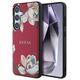 Guess Grained Printed Flower Pattern MagSafe case for Samsung Galaxy S25 fuchsia