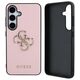 Guess Grained Big 4G Logo Small Classic Logo case for Samsung Galaxy S25 pink