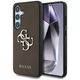 Guess Grained Big 4G Logo Small Classic Logo case for Samsung Galaxy S25 Plus brown