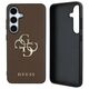 Guess Grained Big 4G Logo Small Classic Logo case for Samsung Galaxy S25 Plus brown