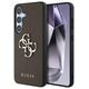 Guess Grained Big 4G Logo Small Classic Logo case for Samsung Galaxy S25 Plus brown
