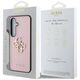 Guess Grained Big 4G Logo Small Classic Logo case for Samsung Galaxy S25 Plus pink