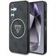 Guess 4G Glitter Triangle Buttons MagSafe Case for Samsung Galaxy S25 Plus Black