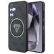 Guess 4G Glitter Triangle Buttons MagSafe Case for Samsung Galaxy S25 Plus Black