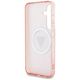Guess 4G Glitter Triangle Buttons MagSafe Case for Samsung Galaxy S25 Pink
