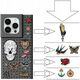Σετ θήκης Pinit Pinit Dynamic + Pin Tattoo Pin iPhone 14 Pro Max 6,7" μαύρο/μαύρο μοτίβο 2 13002135 5905359817543