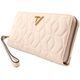 Guess, Elenia, Textile Wallet, SLG Large Zip, Stone, For Women For Women