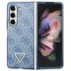 Guess GUHCZFD5P4TDPB Samsung Galaxy Z Fold 5 hardcase Leather 4G Triangle Strass blue