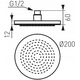 Słuchawka prysznicowa Ferro Shower head FERRO RONDO DSN01, D-200 mm, with ball connection, chrome