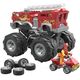 Mattel Hot Wheels Monster Trucks Mega - Pojazd do zbudowania 5-Alarm + łazik ATV Zestaw klocków HHD19
