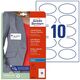 AVERY Navneskilte Avery 85x50 mm, οβάλ, hvid, klæber på tøj, για inkjet-printer - (20 φύλλα x 10 stk.) 14014373 4004182148143