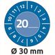 AVERY Blå inspektionsetiket Ø30 mm med årstal 20__ έως selv at udfylde, Vinyl Blå - (10 φύλλα x 8 στ.) 13940413 4004182079034