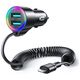Ładowarka Joyroom Joyroom szybka ładowarka samochodowa 3 w 1 z kablem Lightning 1.5m 17W czarny (JR-CL25)